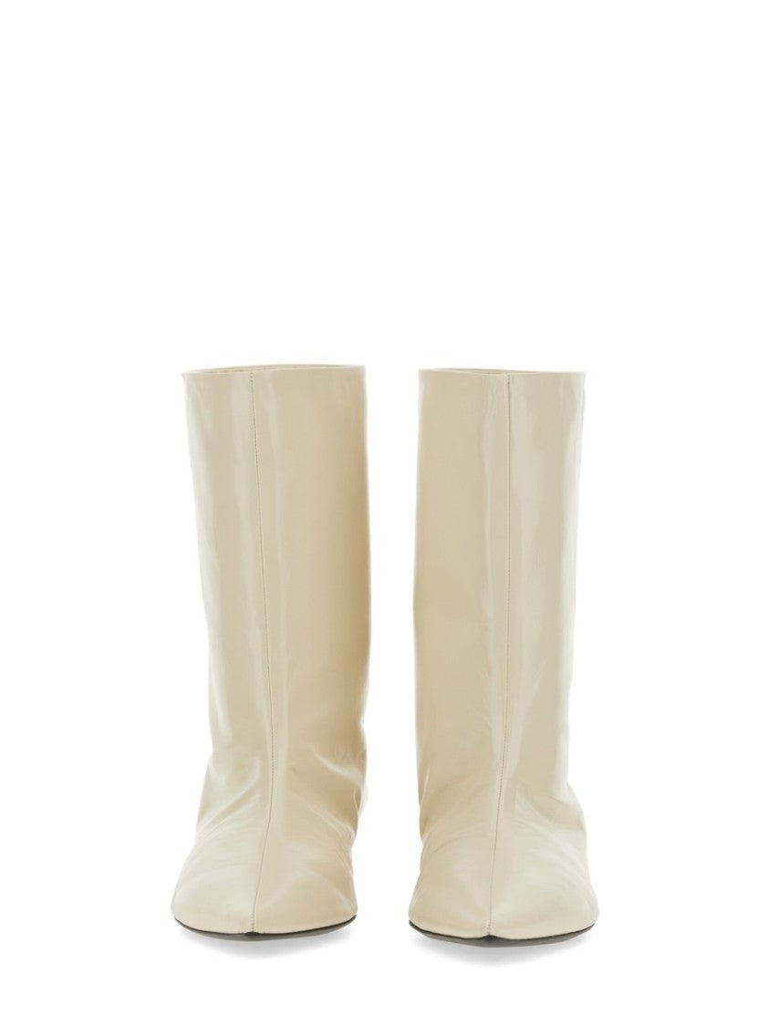 Jil Sander Mid-Calf Heeled Boots With Glossy Finish