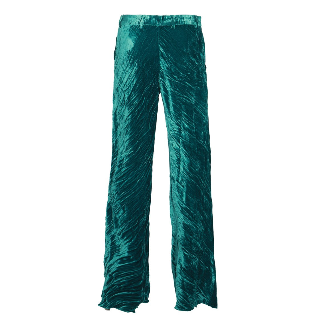 Etro Froissé Velvet Trousers With Concealed Zip And Side Pockets