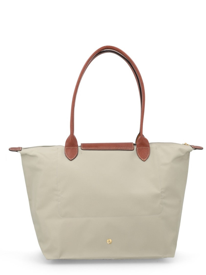 Longchamp Le Pliage Large Leather-Accent Trapezoidal Tote Bag