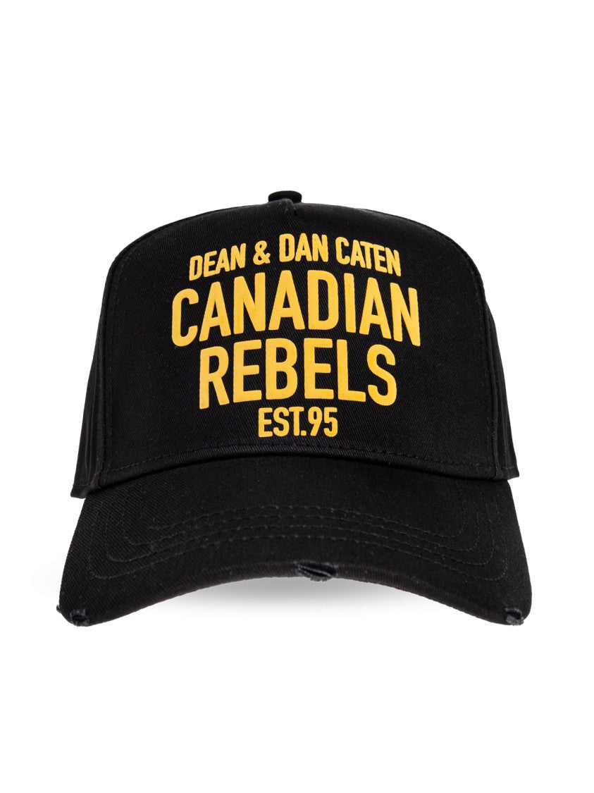 Dsquared2 Black Canadian Rebels Logo Cotton Baseball Cap