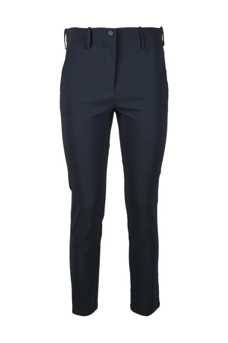 Liviana Conti Slim-Fit Midnight Blue Stretch Trousers With Tailored Detailing
