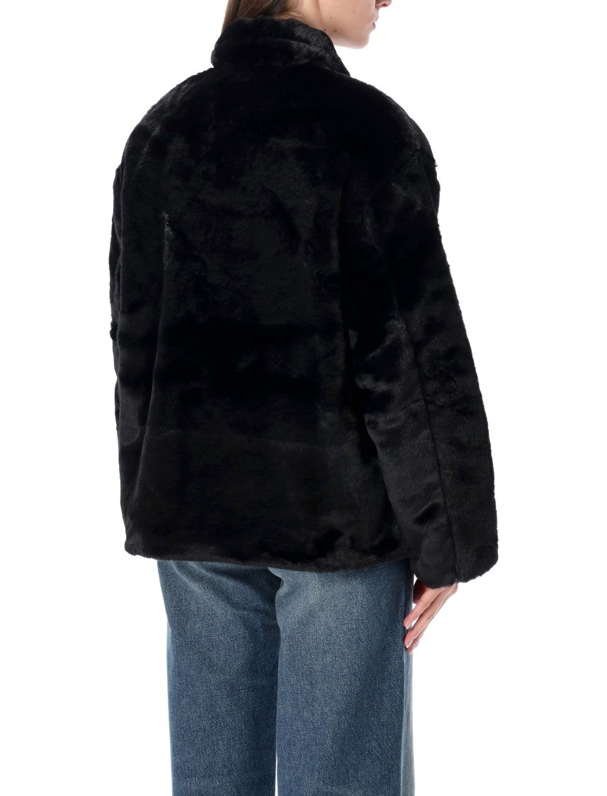 Carhartt Wip Black Faux Fur W’ Olney Michigan Coat