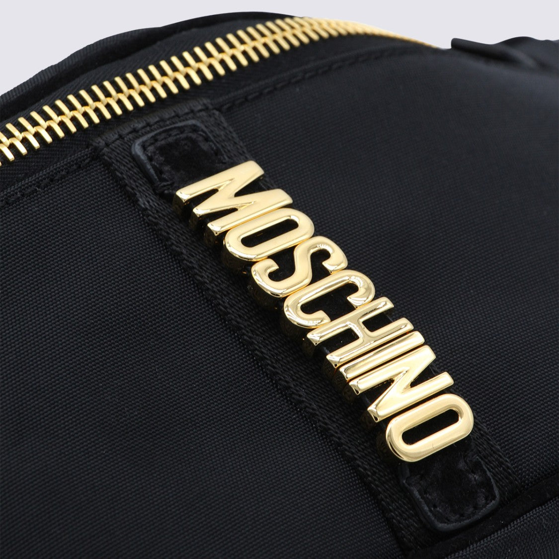 Moschino Black Belt Bag With Gold Hardware