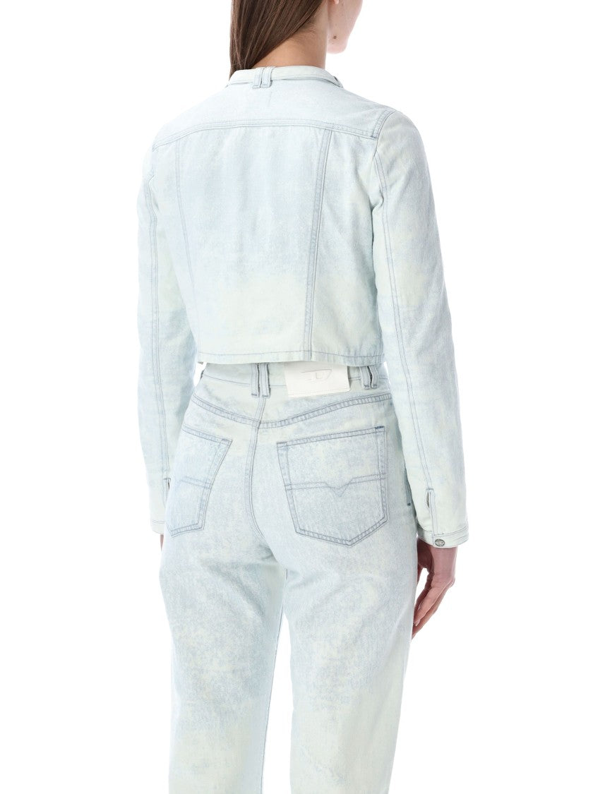 Diesel Icy Blue De-Saphix Racer-Style Slim-Fit Denim Jacket