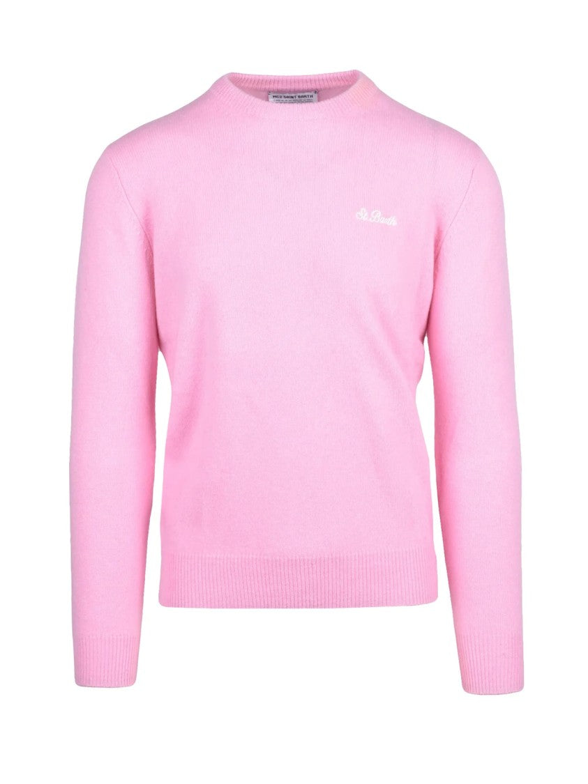 Mc2 Saint Barth Crew Neck Pullover Sweater In Soft Wool Finish