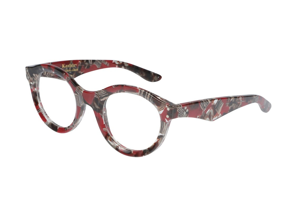 Kador Thick Marbled Round Eyeglasses