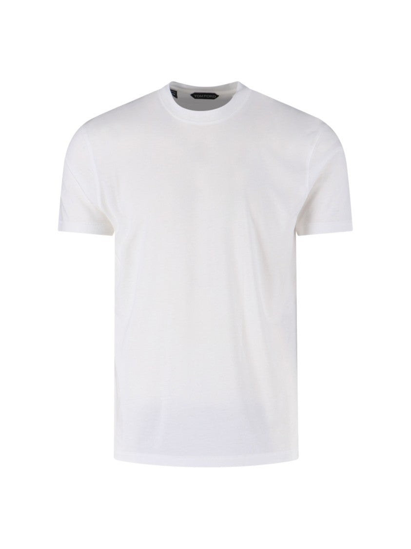 Tom Ford Timeless Round Neck White T-Shirt With Short Sleeves