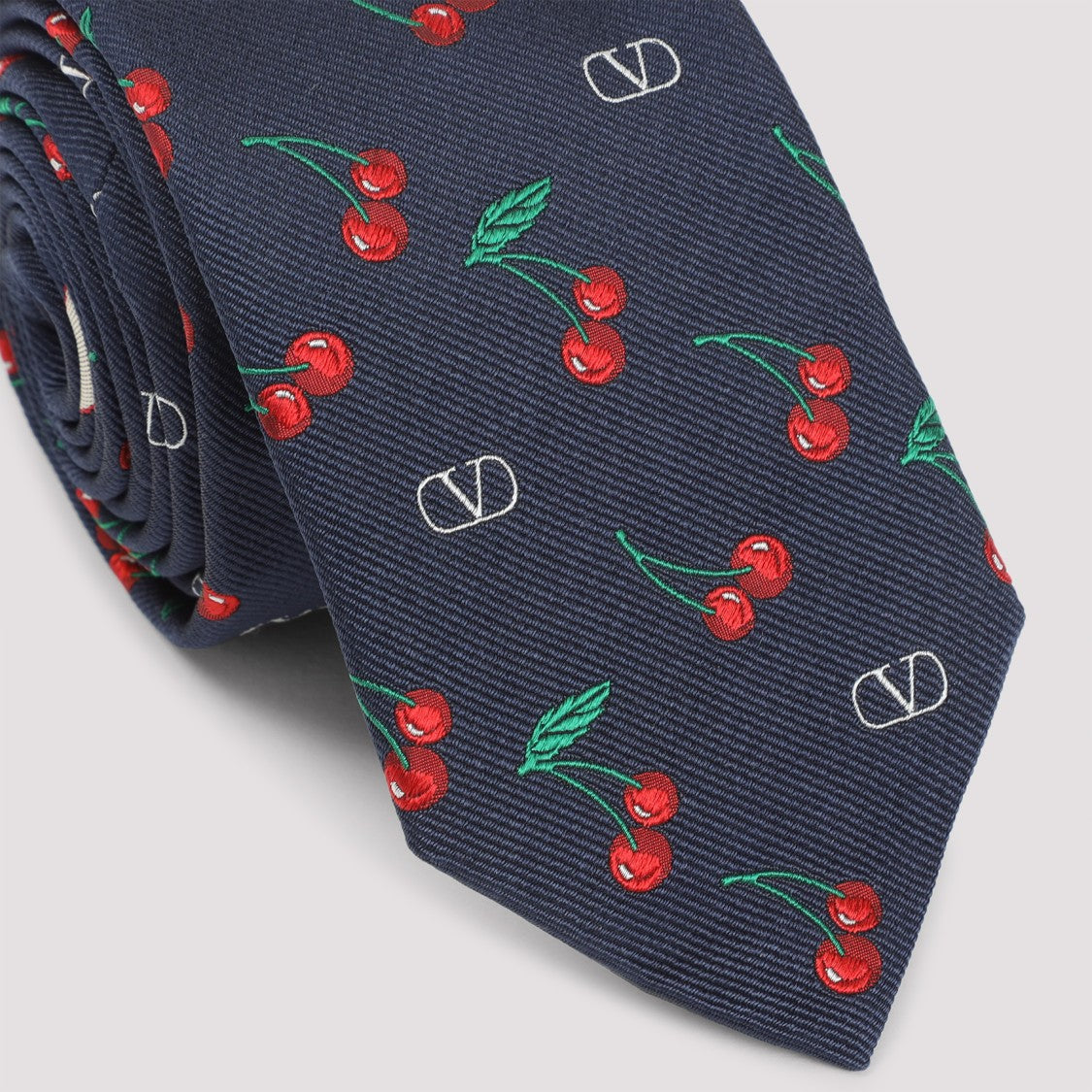 Valentino Garavani Navy Blue Silk Tie