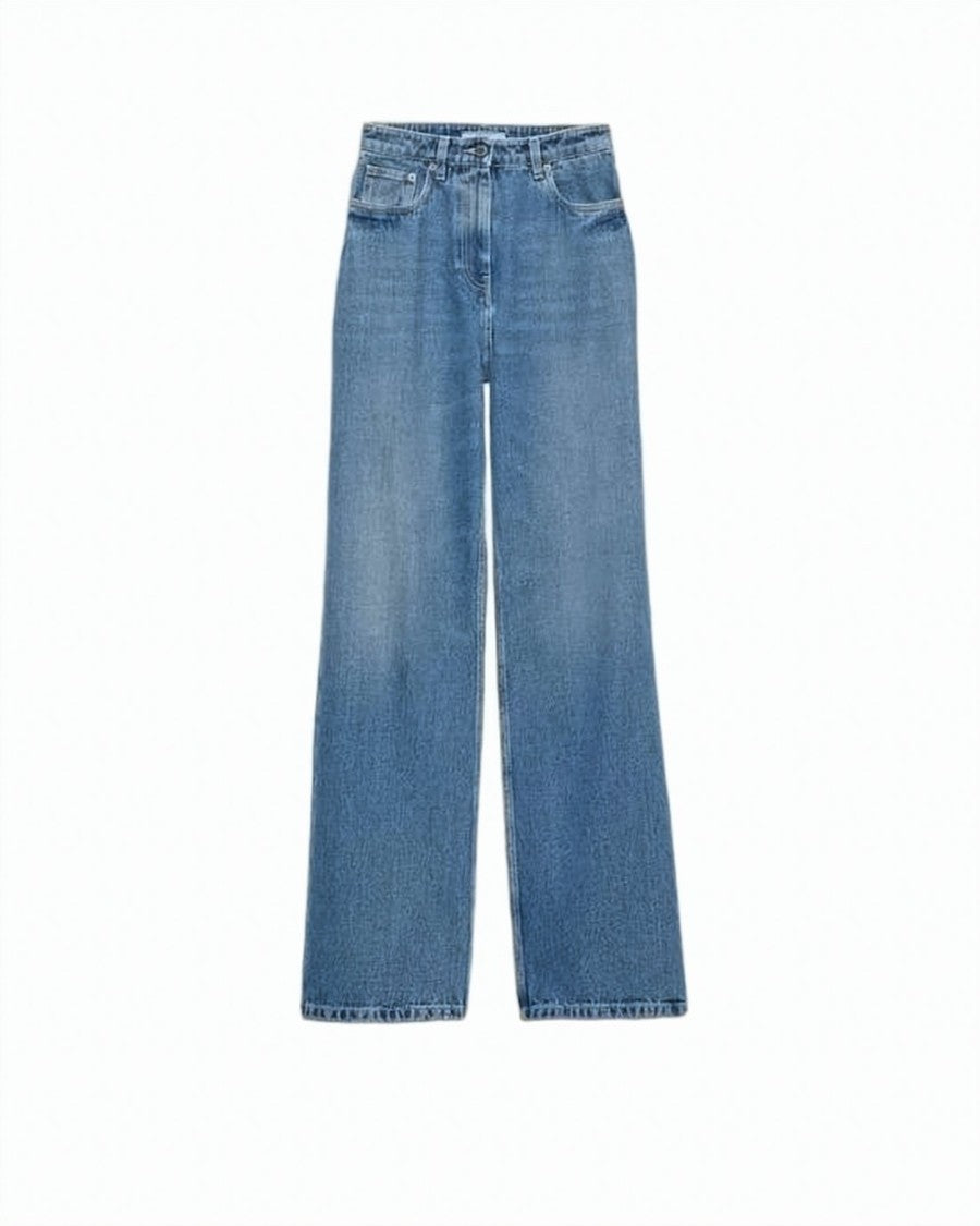 Prada Wide-Leg Denim Pants