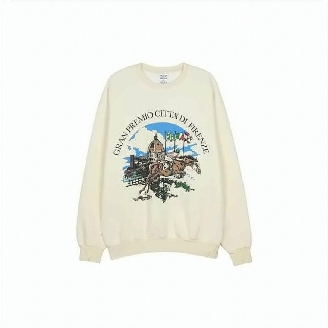 Wild Donkey Long-Sleeve T-Shirt With Equestrian Graphic And Ribbed Detailing