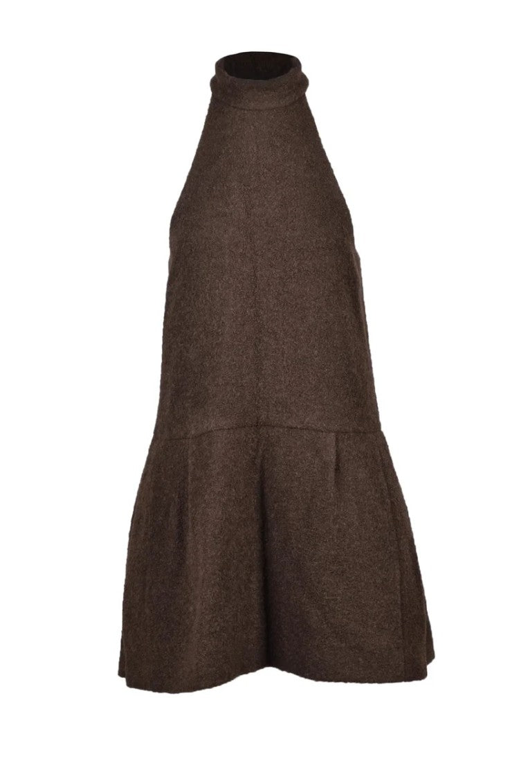 We11done Bouclé Wool Alpaca Dress - Brown