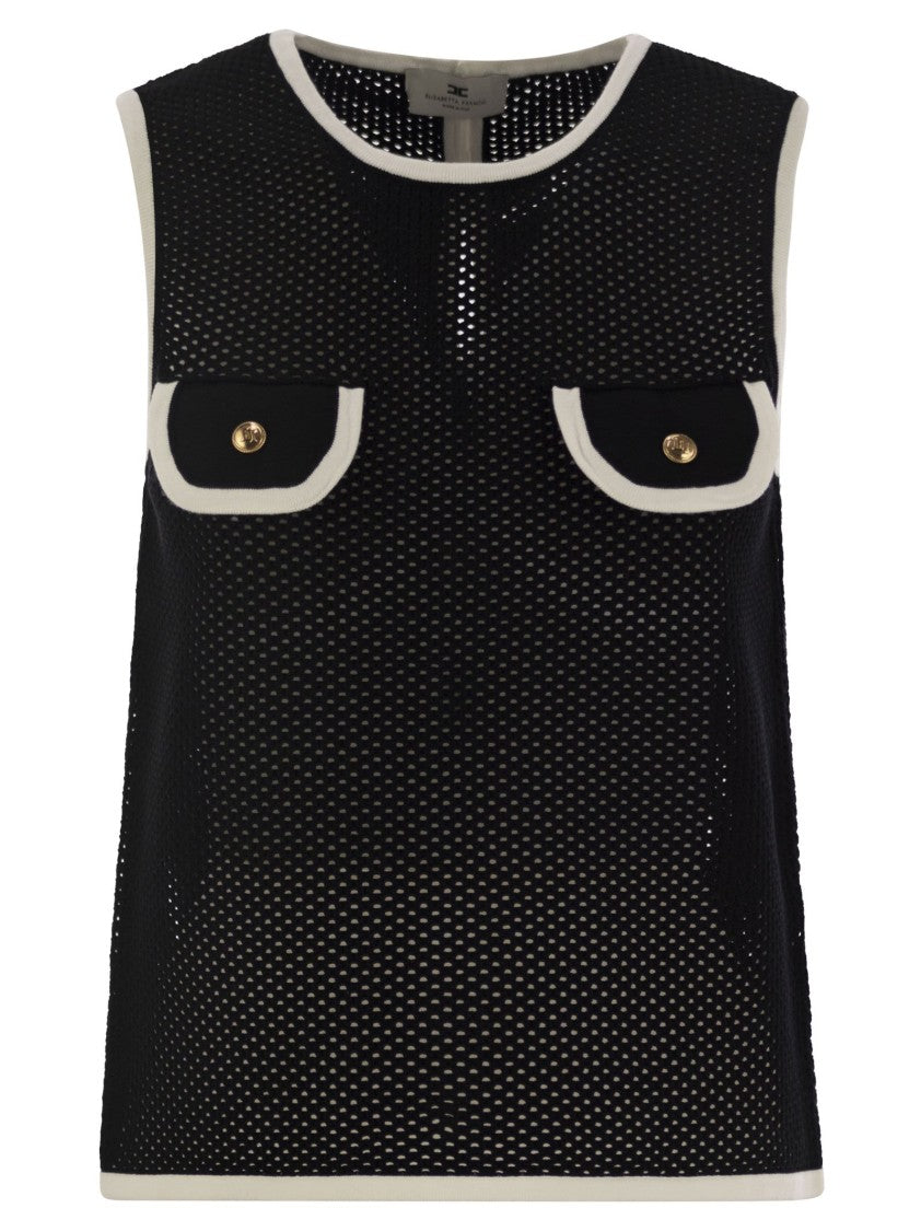 Elisabetta Franchi Crew-Neck Mesh Top