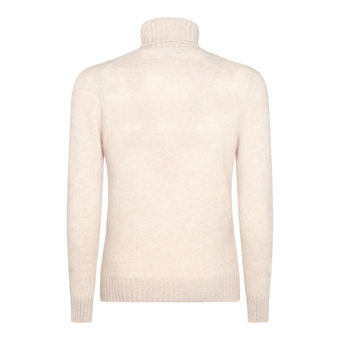 Piacenza Cashmere Light Beige Turtleneck Sweater With Ribbed Details