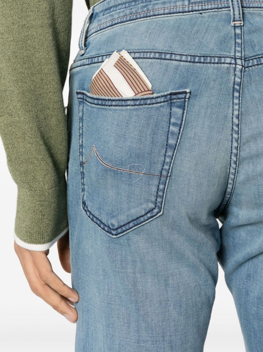 Jacob Cohen Light Blue Slim-Cut Nick Jeans