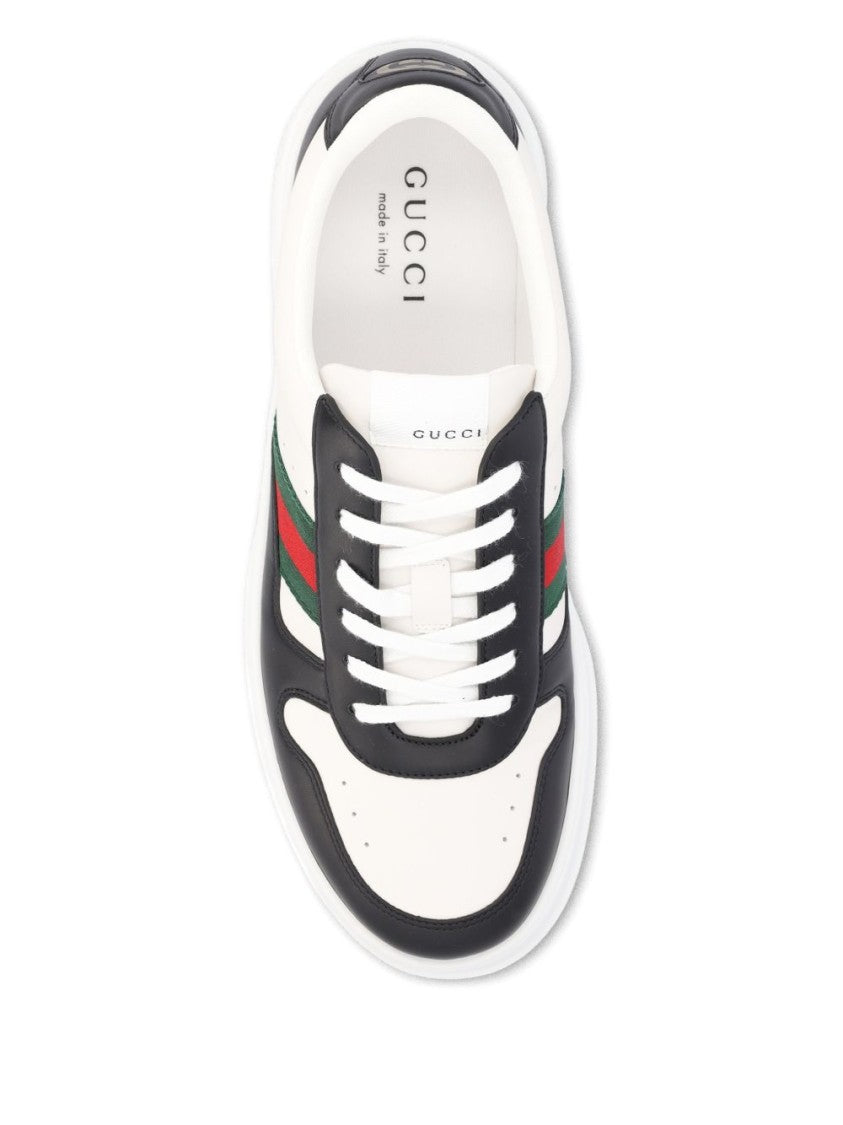 Gucci Signature Lace-Up Flat Shoes With Green