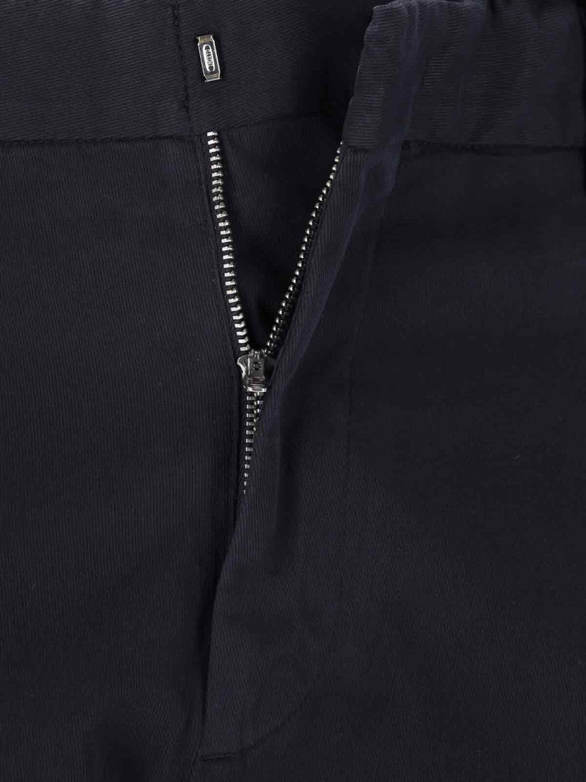 Zegna Navy Cotton Chinos With Straight Leg Design