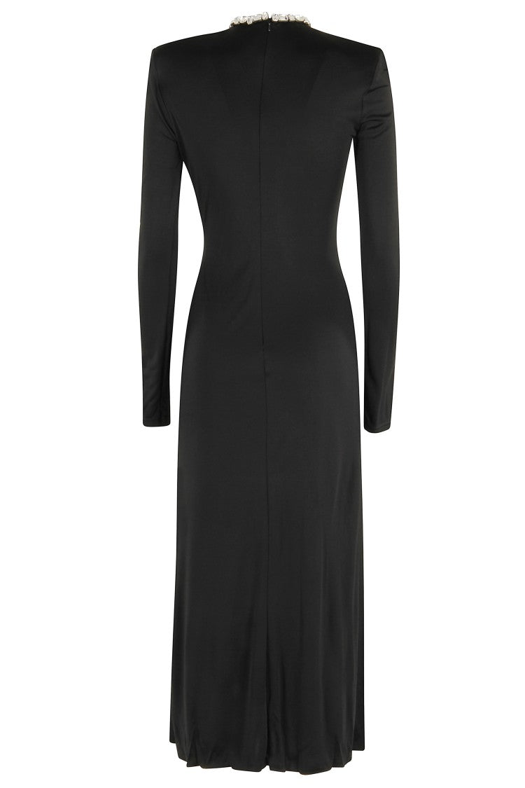 David Koma Midi-Length Jersey Dress With Crystal Outline