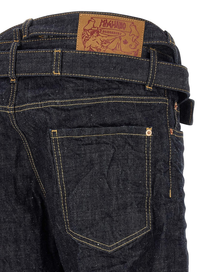Dsquared2 Garment-Dyed Denim Jeans With Wrinkled Texture
