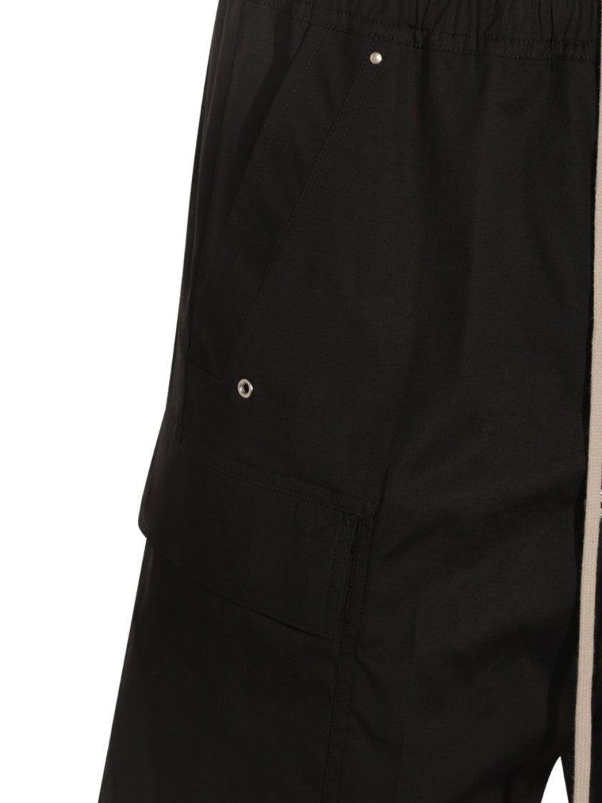 Rick Owens Relaxed-Fit Black Trousers With Cargo Pockets