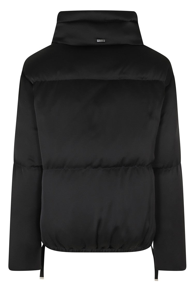 Herno Black High Neck Elastic Waistband Polyester Down Jacket