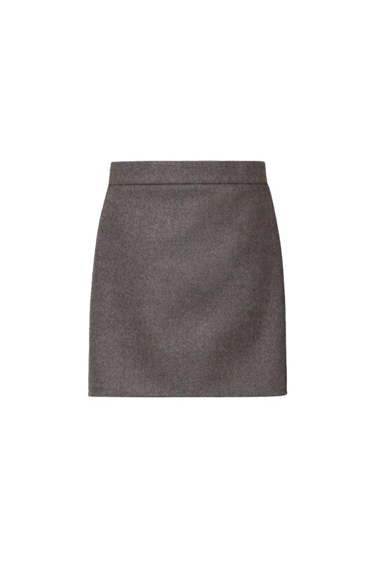 Max Mara Taupe Mxsacinoso Virgin Wool Mini Skirt