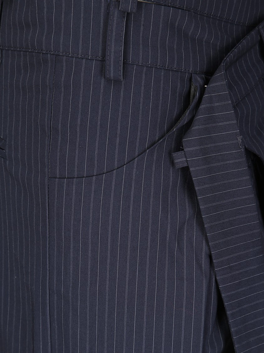Ottolinger Pinstripe Wrap Pants With Hidden Front Closure