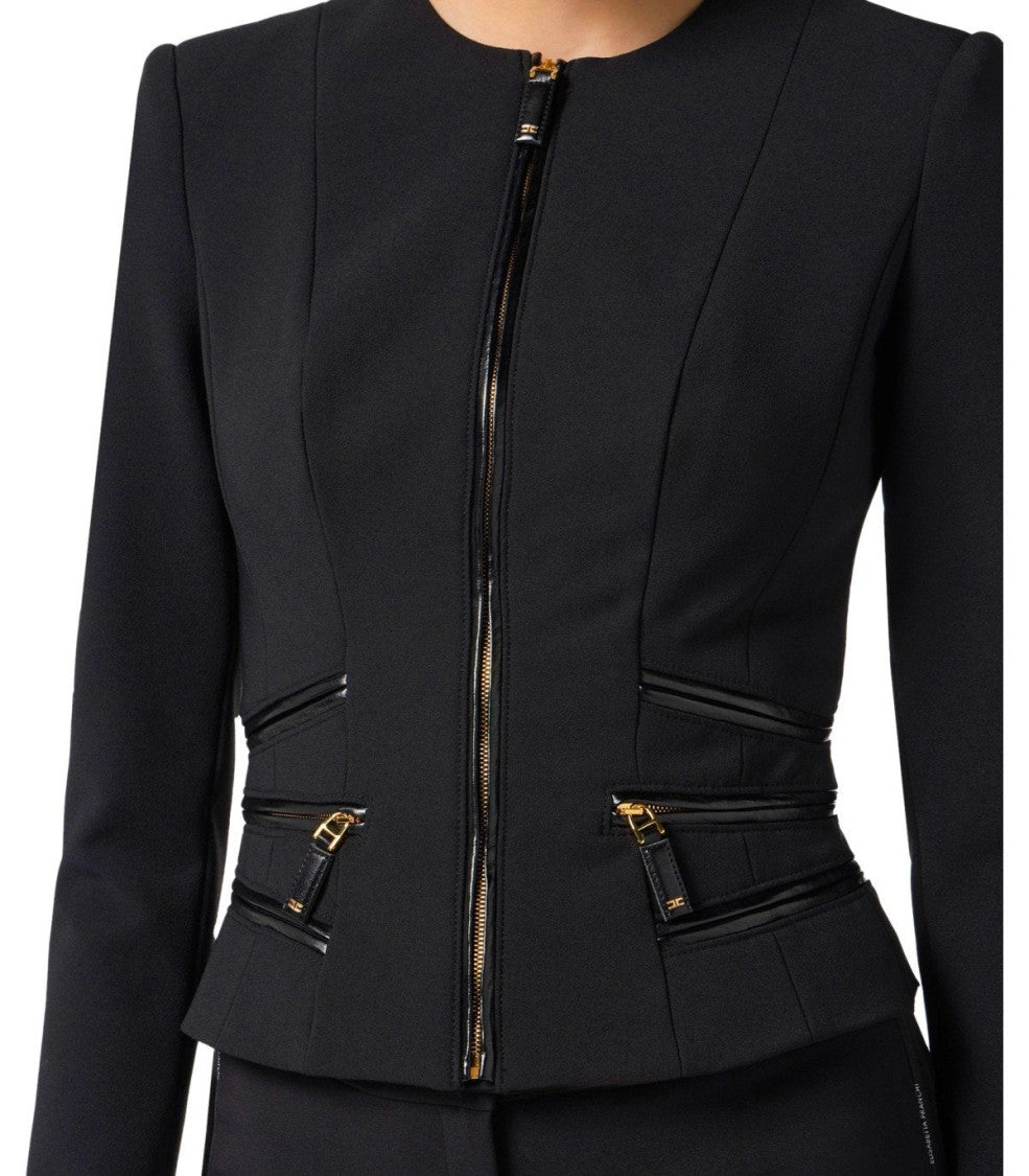 Elisabetta Franchi Black Zipped Jacket