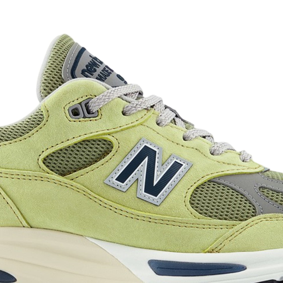 New Balance Light Green 991V2 Abzorb Mesh Suede Sneakers