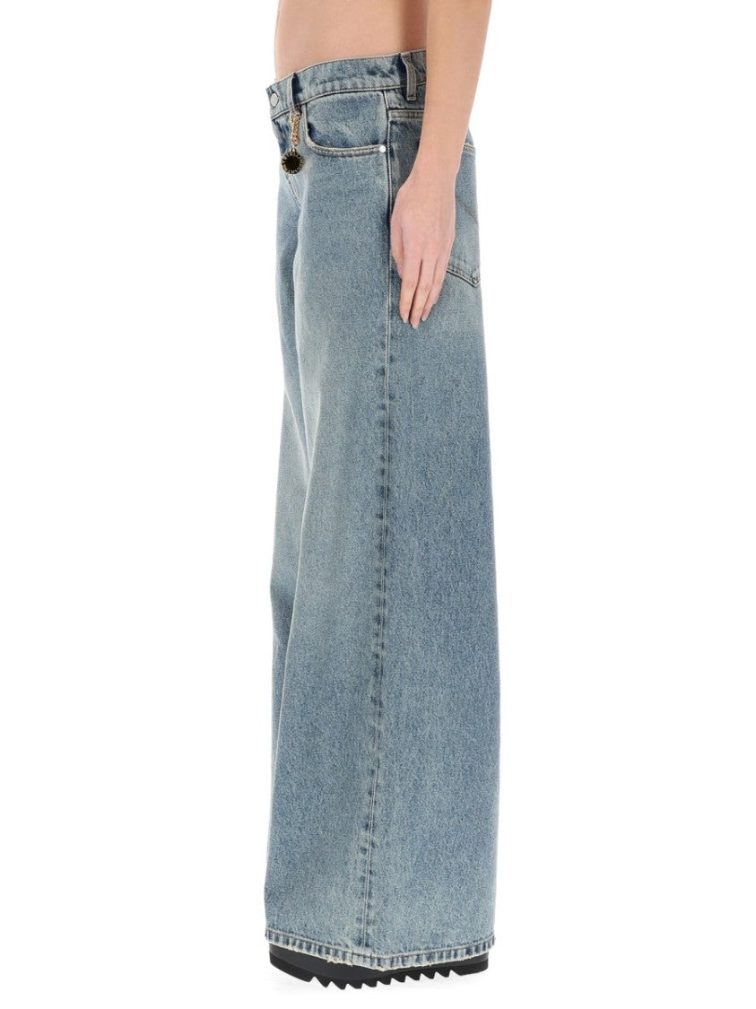 Stella Mccartney Vintage Délavé Cotton Wide-Leg Jeans