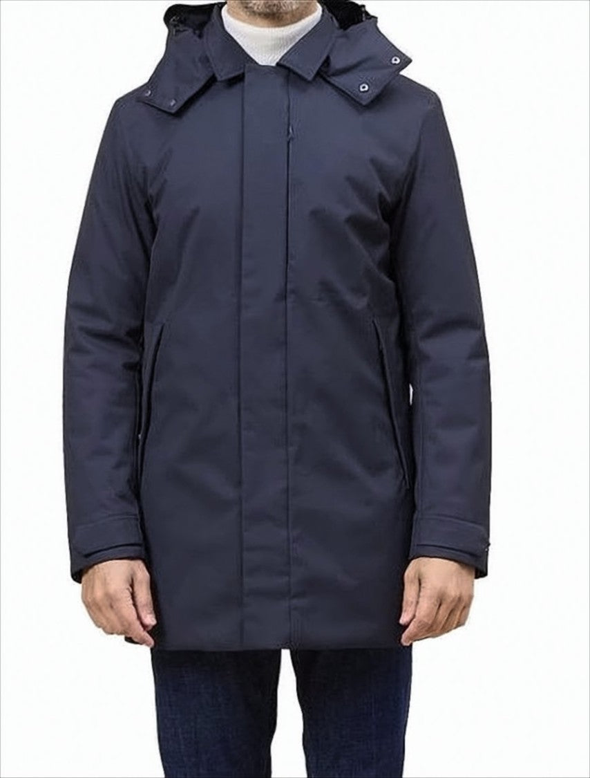 Save The Duck Hooded Blue Jacket With Zip