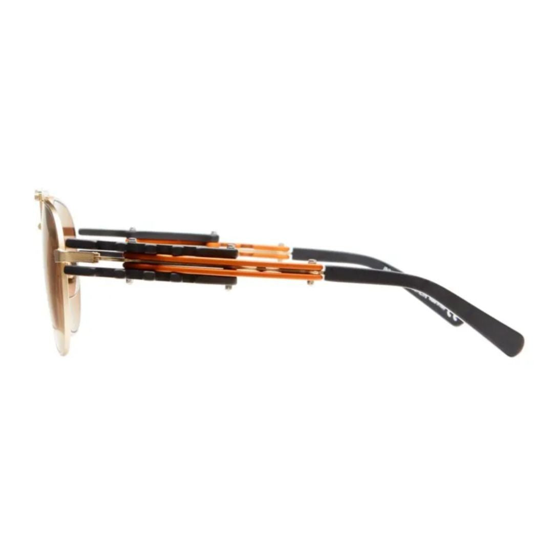 Innerraum O20 Aviator Sunglasses With Gold-Tone Frames And Amber-Tinted Lenses