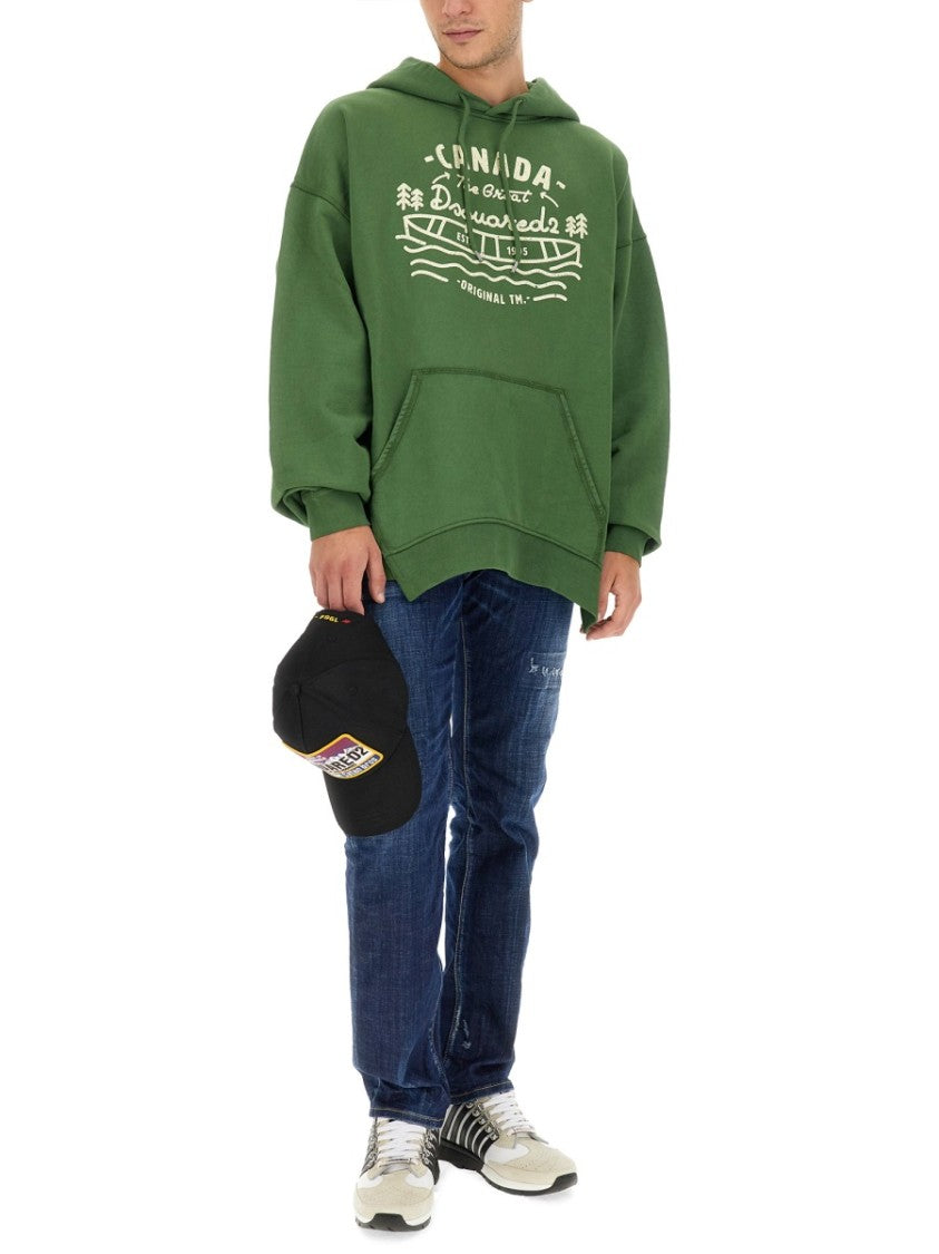 Dsquared2 Oversized Green Sweatshirt