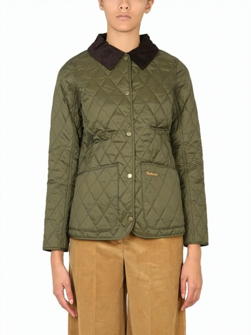 Barbour Diamond-Quilted Jacket With Classic Collar And Textured Insulation