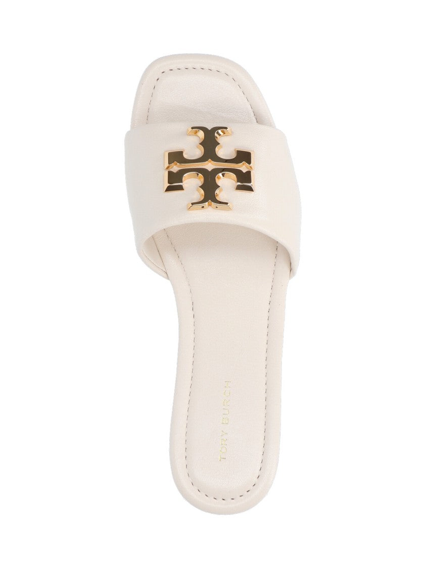 Tory Burch "Eleanor" Slide Sandals – White
