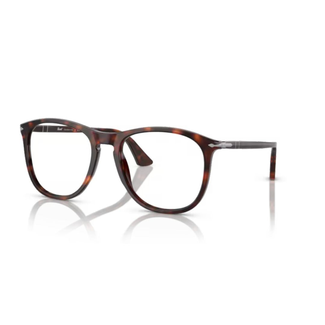 Persol 3314V Vista Rounded Square Acetate Eyeglasses With Tortoiseshell Pattern