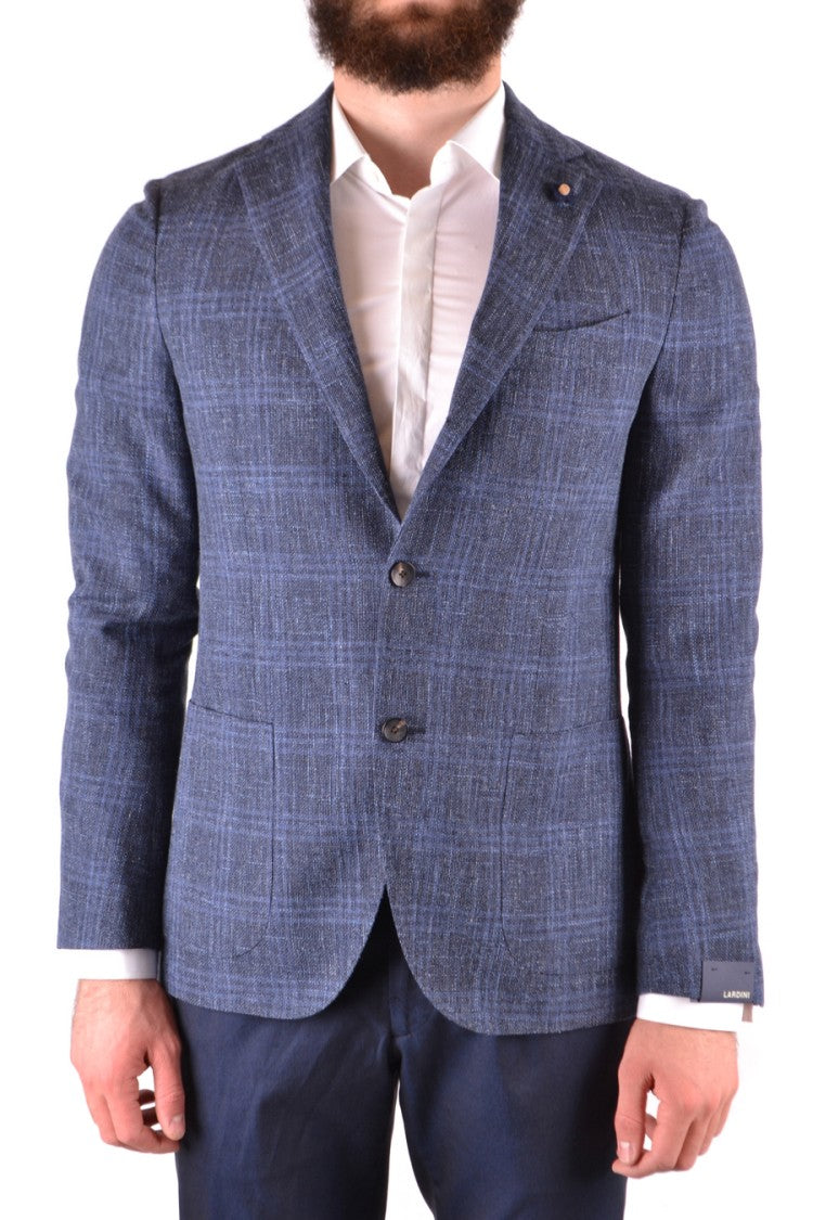 Lardini Tailored Blazer With Subtle Check Pattern
