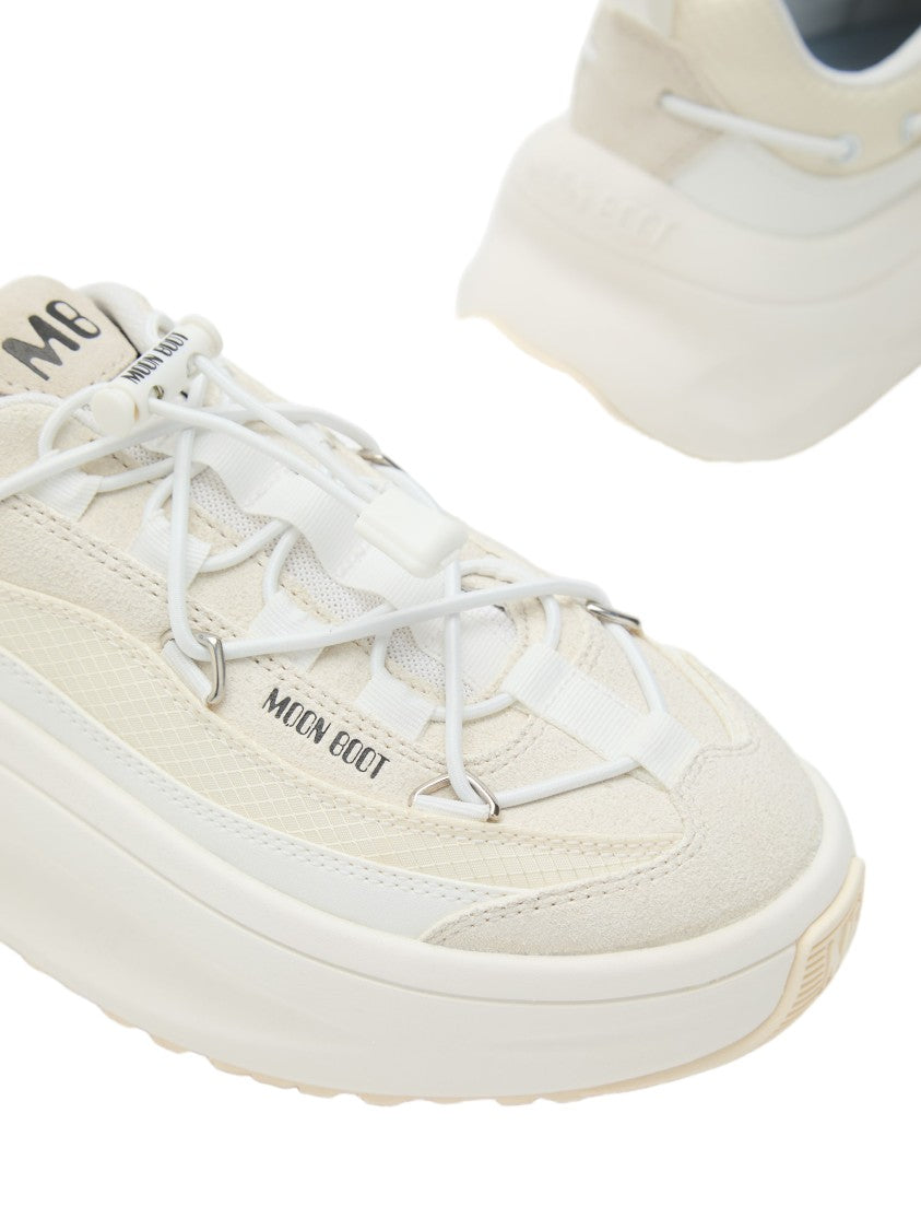 Moon Boot White Moon247 Xlace Suede Sneakers