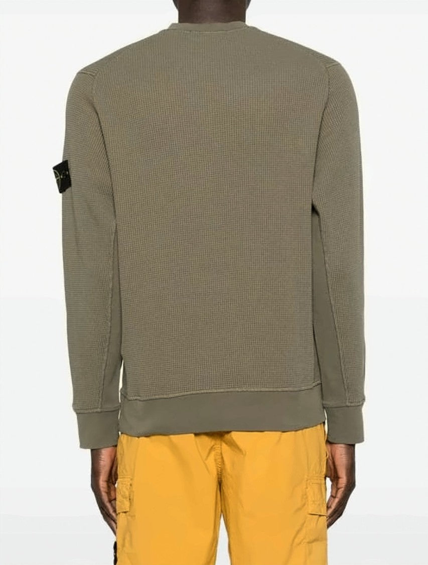 Stone Island Textured Cotton Long-Sleeve Crewneck Top