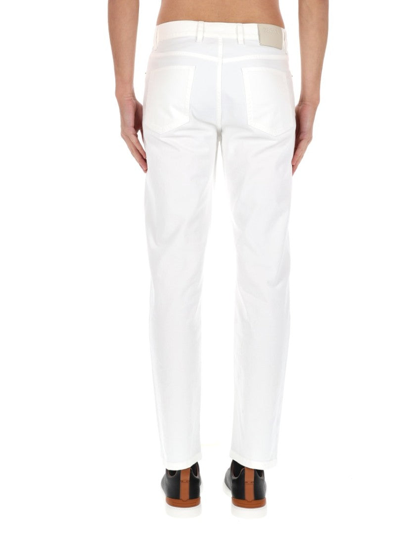 Zegna White Roccia Slim Fit Tailored Jeans