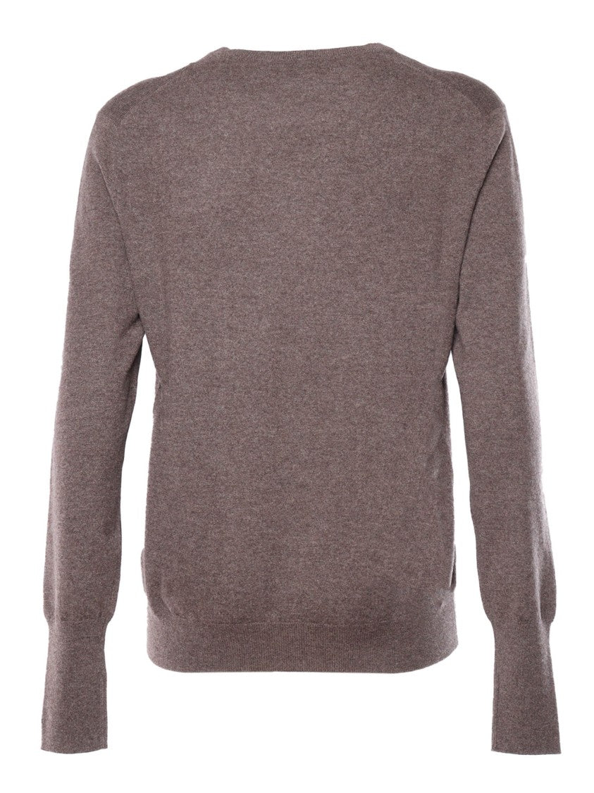 Ballantyne Brown Cashmere Pullover With Round Neckline