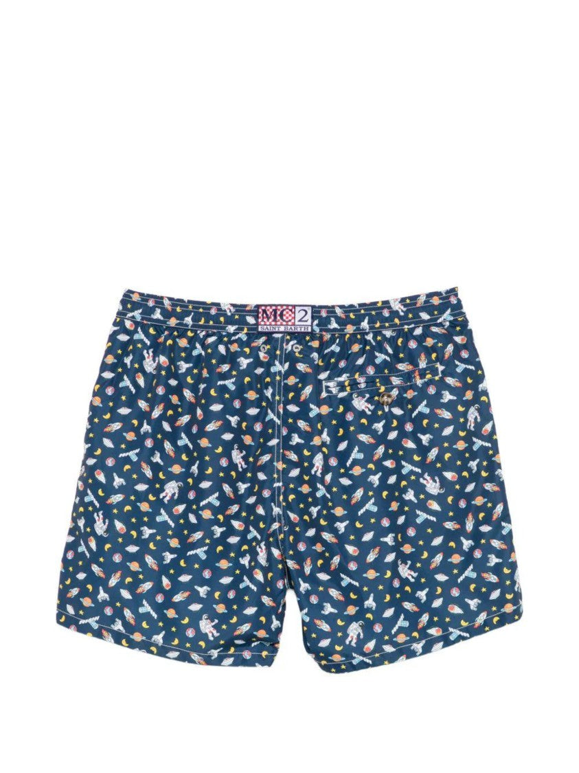 Mc2 Saint Barth Blue Lighting Micro Fantasy Swim Shorts