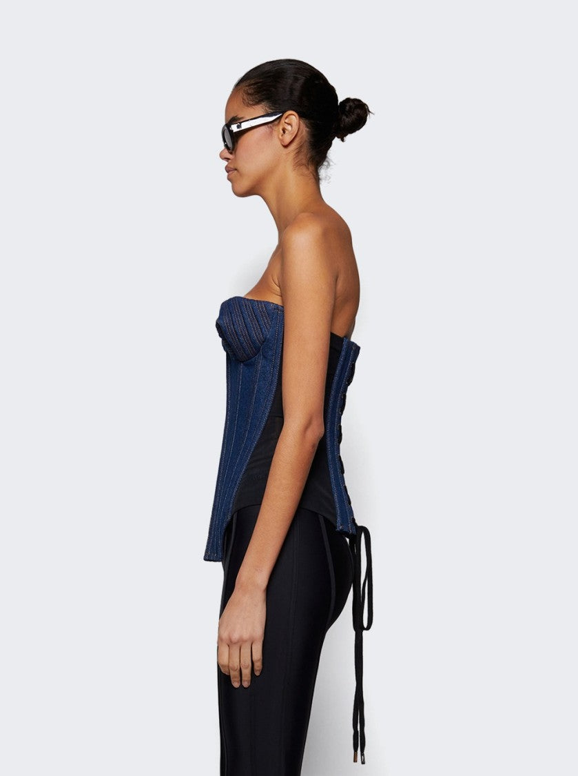 Jean Paul Gaultier Denim Corset Indigo And Black