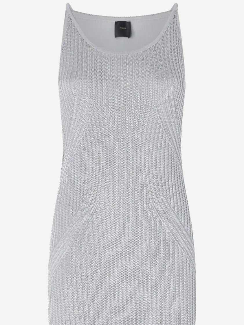 Pinko Form-Fitting Long Viscose Dress With Thin Straps