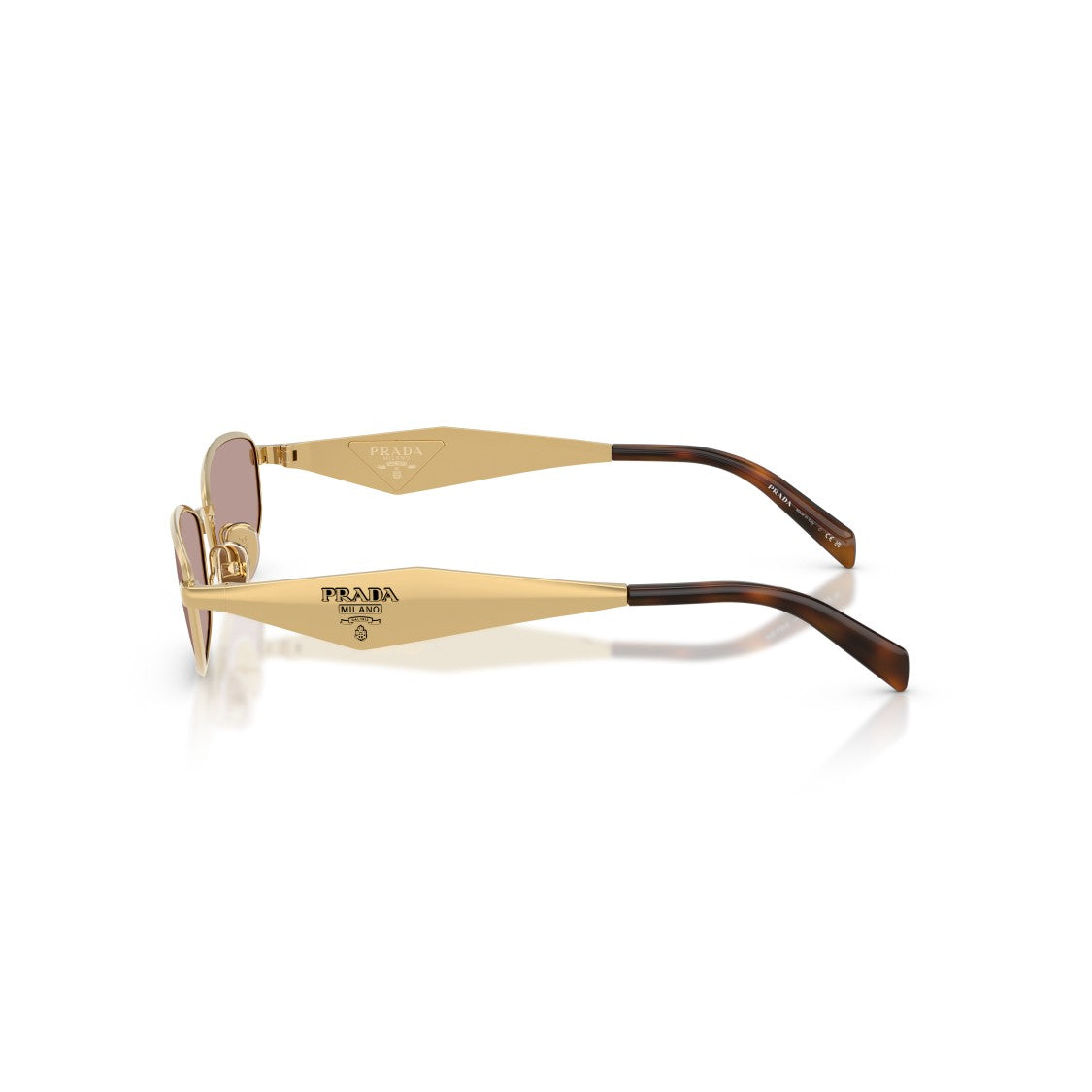 Prada Rectangular Gold-Tone Metal Sunglasses