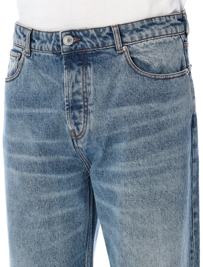 Ami Paris Used Indigo Wide-Leg Jeans