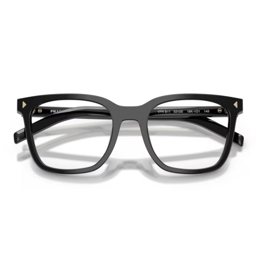 Prada Pr B11v Squared Black Acetate Optical Glasses
