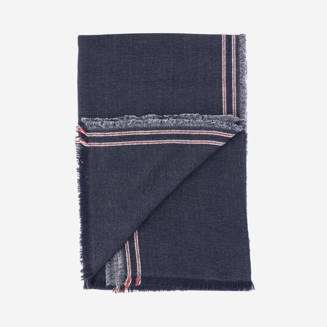 Faliero Sarti Cashmere And Silk Blend Denim Scarf