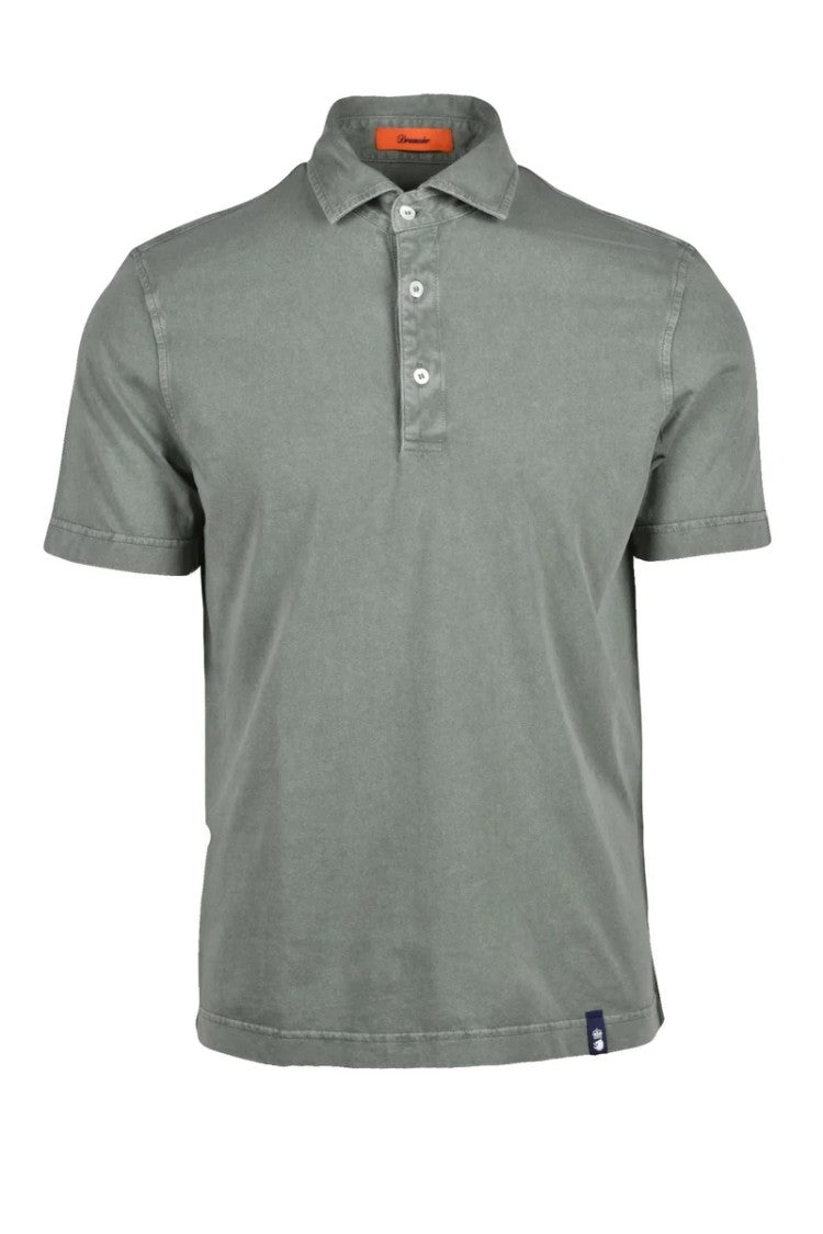 Drumohr Sage Green Cotton Men Polo