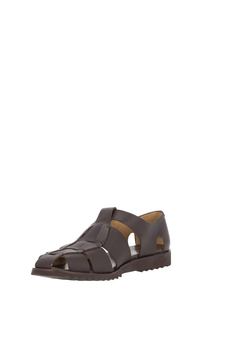 Paraboot Handcrafted Woven Calfskin Leather Fisherman Sandals