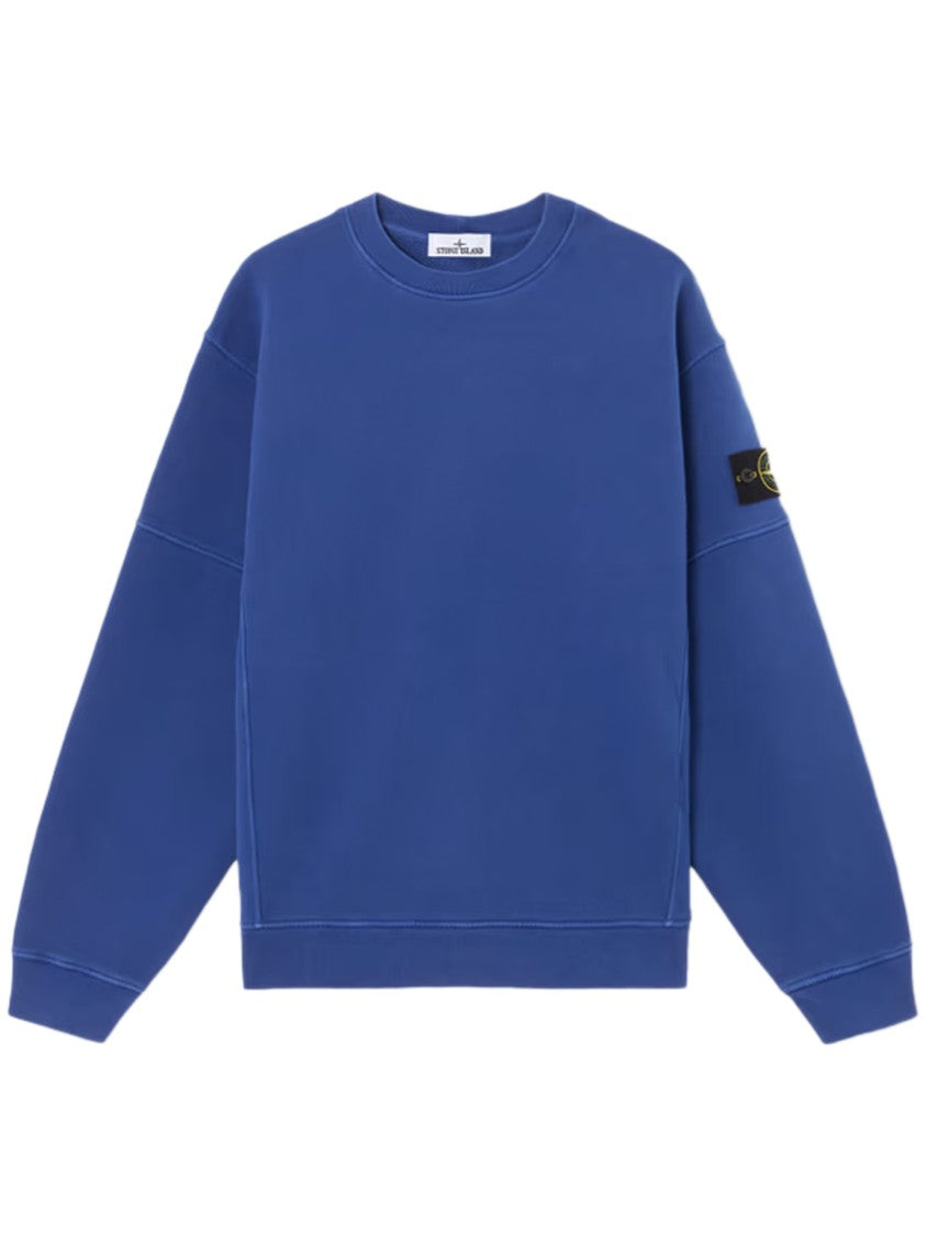 Stone Island Relaxed Fit Blue Knit Sweatshirt